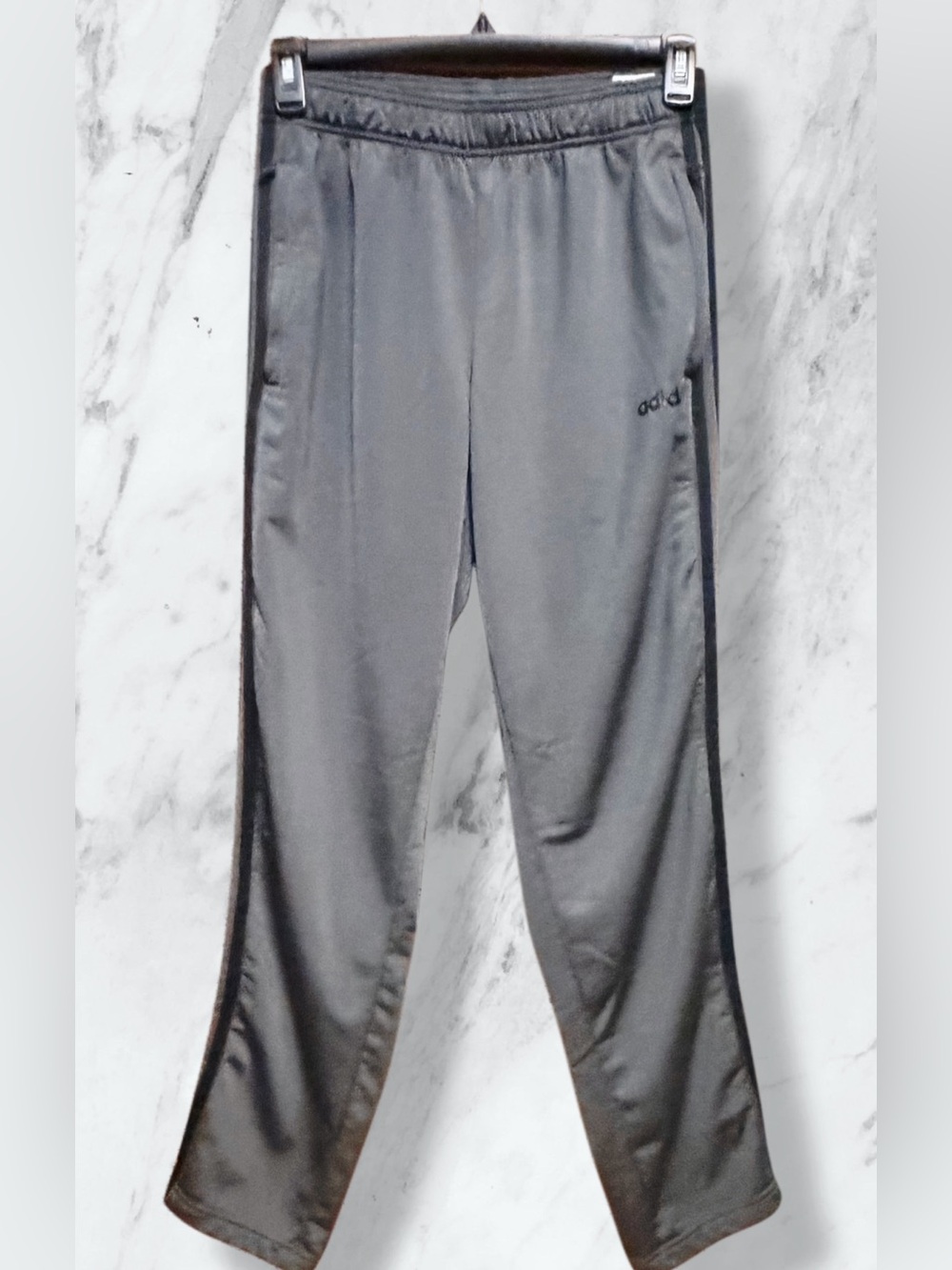 Adidas Dark Gray Joggers with Black Side Stripes size Medium
